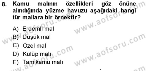 Uluslararası Kamu Maliyesi Dersi 2014 - 2015 Yılı (Vize) Ara Sınav Soruları 8. Soru