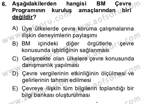 Uluslararası Kamu Maliyesi Dersi 2014 - 2015 Yılı (Final) Dönem Sonu Sınav Soruları 6. Soru