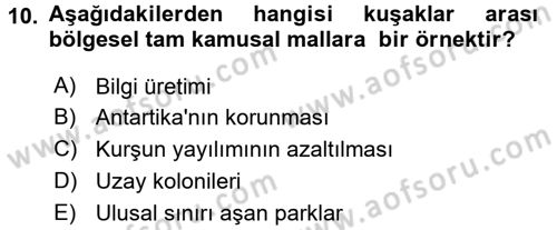 Uluslararası Kamu Maliyesi Dersi 2015 - 2016 Yılı (Vize) Ara Sınavı 10. Soru