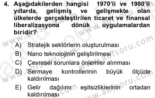 Uluslararası Kamu Maliyesi Dersi 2015 - 2016 Yılı (Vize) Ara Sınavı 4. Soru