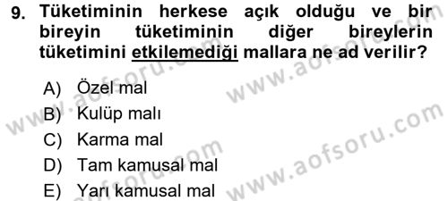 Uluslararası Kamu Maliyesi Dersi 2015 - 2016 Yılı (Vize) Ara Sınavı 9. Soru