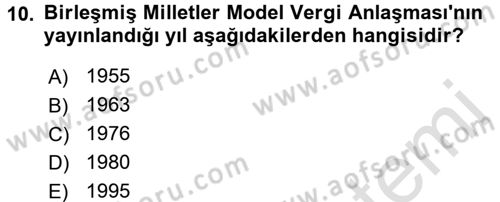 Uluslararası Kamu Maliyesi Dersi 2015 - 2016 Yılı (Final) Dönem Sonu Sınav Soruları 10. Soru