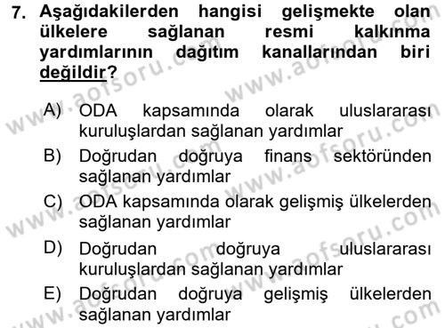 Uluslararası Kamu Maliyesi Dersi 2015 - 2016 Yılı (Final) Dönem Sonu Sınav Soruları 7. Soru