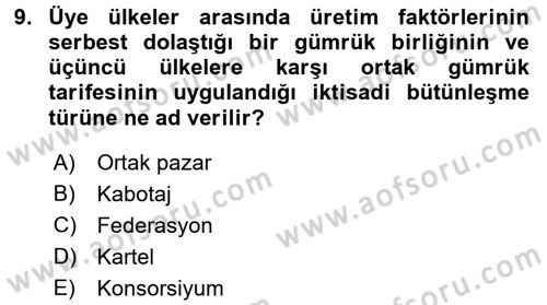 Uluslararası Kamu Maliyesi Dersi 2015 - 2016 Yılı (Final) Dönem Sonu Sınav Soruları 9. Soru