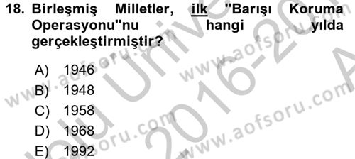 Uluslararası Kamu Maliyesi Dersi 2016 - 2017 Yılı (Vize) Ara Sınav Soruları 18. Soru