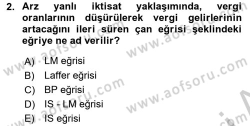 Uluslararası Kamu Maliyesi Dersi 2016 - 2017 Yılı (Vize) Ara Sınav Soruları 2. Soru