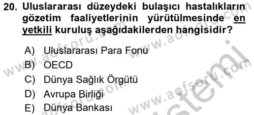 Uluslararası Kamu Maliyesi Dersi 2016 - 2017 Yılı (Vize) Ara Sınav Soruları 20. Soru