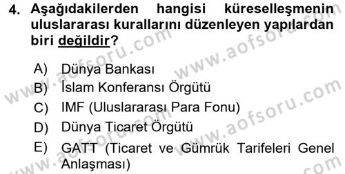 Uluslararası Kamu Maliyesi Dersi 2016 - 2017 Yılı (Vize) Ara Sınav Soruları 4. Soru