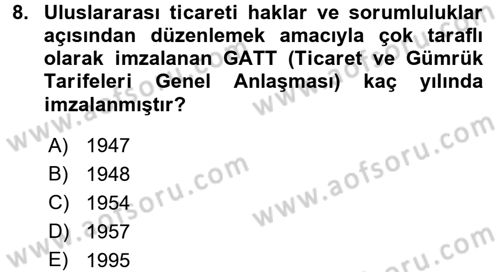 Uluslararası Kamu Maliyesi Dersi 2016 - 2017 Yılı (Vize) Ara Sınav Soruları 8. Soru