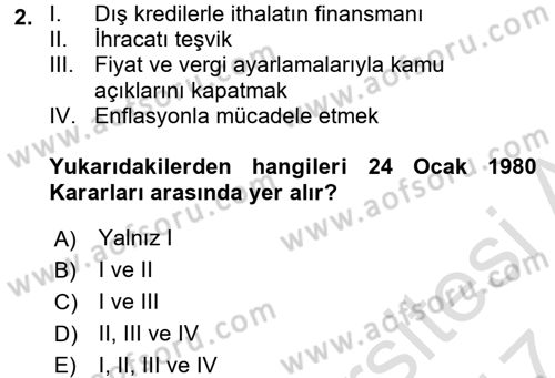 Uluslararası Kamu Maliyesi Dersi 2016 - 2017 Yılı (Final) Dönem Sonu Sınav Soruları 2. Soru