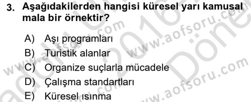Uluslararası Kamu Maliyesi Dersi 2016 - 2017 Yılı (Final) Dönem Sonu Sınav Soruları 3. Soru