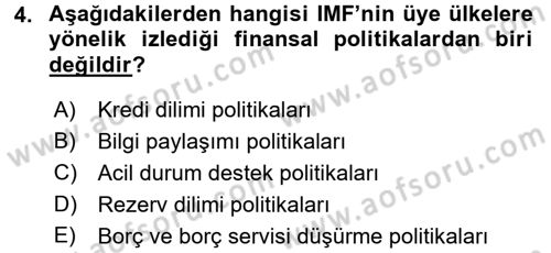 Uluslararası Kamu Maliyesi Dersi 2016 - 2017 Yılı (Final) Dönem Sonu Sınav Soruları 4. Soru