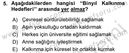 Uluslararası Kamu Maliyesi Dersi 2016 - 2017 Yılı (Final) Dönem Sonu Sınav Soruları 5. Soru