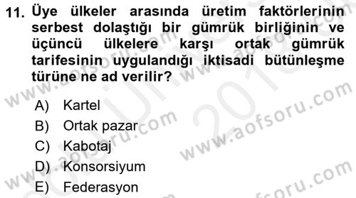 Uluslararası Kamu Maliyesi Dersi 2017 - 2018 Yılı 3 Ders Sınav Soruları 11. Soru