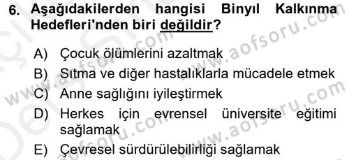 Uluslararası Kamu Maliyesi Dersi 2017 - 2018 Yılı 3 Ders Sınav Soruları 6. Soru
