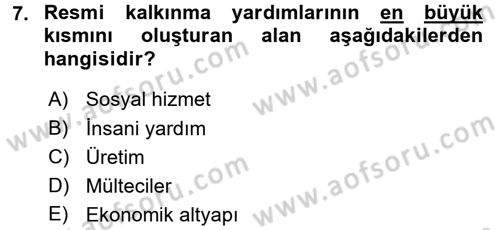 Uluslararası Kamu Maliyesi Dersi 2017 - 2018 Yılı 3 Ders Sınav Soruları 7. Soru