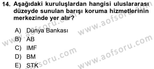 Uluslararası Kamu Maliyesi Dersi 2017 - 2018 Yılı (Vize) Ara Sınavı 14. Soru