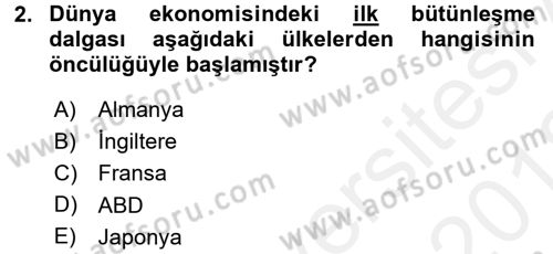 Uluslararası Kamu Maliyesi Dersi 2017 - 2018 Yılı (Vize) Ara Sınavı 2. Soru