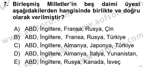 Uluslararası Kamu Maliyesi Dersi 2018 - 2019 Yılı 3 Ders Sınav Soruları 7. Soru