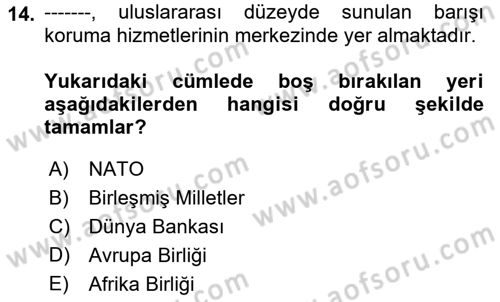 Uluslararası Kamu Maliyesi Dersi 2018 - 2019 Yılı (Vize) Ara Sınav Soruları 14. Soru