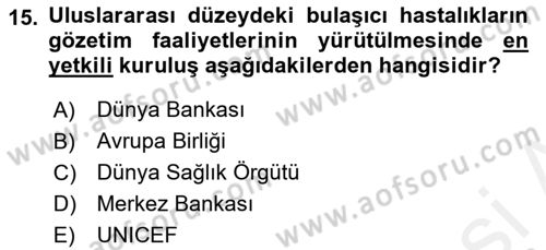 Uluslararası Kamu Maliyesi Dersi 2018 - 2019 Yılı (Vize) Ara Sınav Soruları 15. Soru
