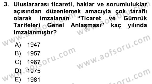 Uluslararası Kamu Maliyesi Dersi 2018 - 2019 Yılı (Vize) Ara Sınavı 3. Soru