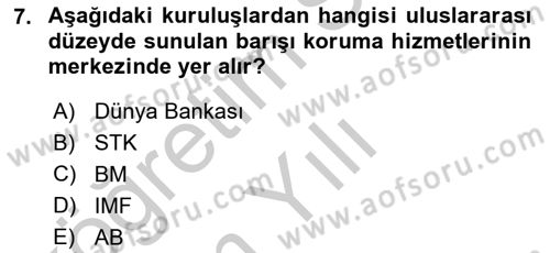 Uluslararası Kamu Maliyesi Dersi 2018 - 2019 Yılı Yaz Okulu Sınav Soruları 7. Soru