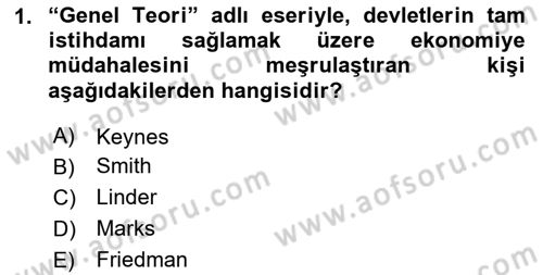 Uluslararası Kamu Maliyesi Dersi 2020 - 2021 Yılı Yaz Okulu Sınav Soruları 1. Soru