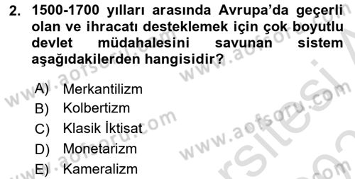 Uluslararası Kamu Maliyesi Dersi 2020 - 2021 Yılı Yaz Okulu Sınav Soruları 2. Soru