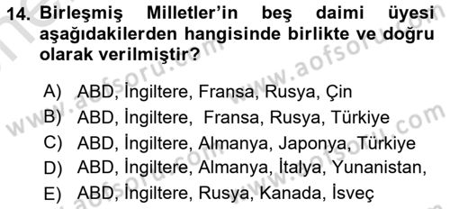 Uluslararası Kamu Maliyesi Dersi 2021 - 2022 Yılı (Vize) Ara Sınav Soruları 14. Soru