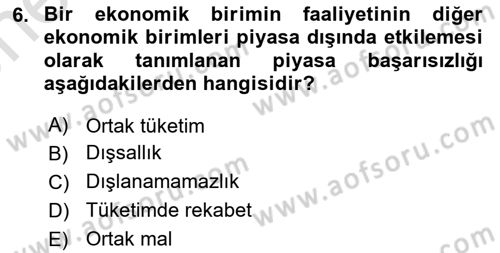 Uluslararası Kamu Maliyesi Dersi 2021 - 2022 Yılı (Vize) Ara Sınav Soruları 6. Soru