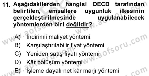 Uluslararası Kamu Maliyesi Dersi 2021 - 2022 Yılı (Final) Dönem Sonu Sınav Soruları 11. Soru