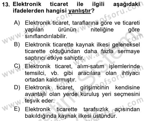 Uluslararası Kamu Maliyesi Dersi 2021 - 2022 Yılı Yaz Okulu Sınav Soruları 13. Soru