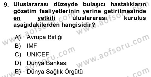Uluslararası Kamu Maliyesi Dersi 2021 - 2022 Yılı Yaz Okulu Sınav Soruları 9. Soru