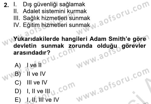 Uluslararası Kamu Maliyesi Dersi 2022 - 2023 Yılı Yaz Okulu Sınav Soruları 2. Soru