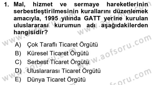 Uluslararası Kamu Maliyesi Dersi 2023 - 2024 Yılı (Vize) Ara Sınav Soruları 1. Soru