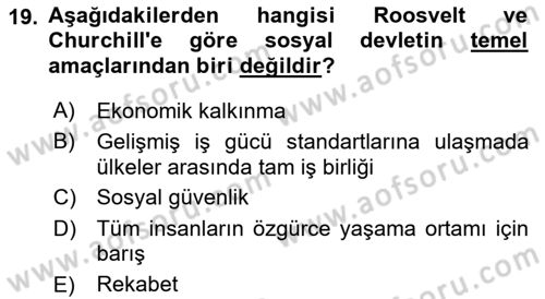 Uluslararası Kamu Maliyesi Dersi 2023 - 2024 Yılı (Vize) Ara Sınav Soruları 19. Soru
