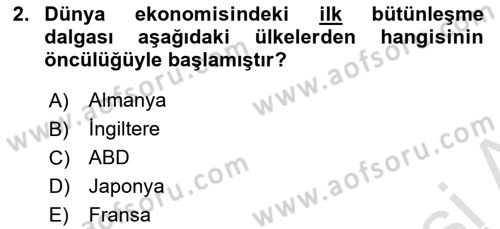 Uluslararası Kamu Maliyesi Dersi 2023 - 2024 Yılı (Vize) Ara Sınavı 2. Soru