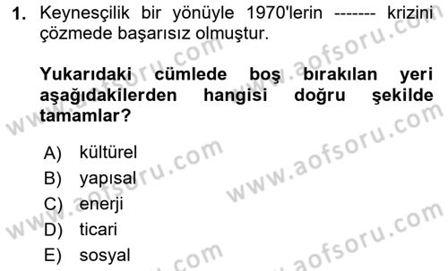 Uluslararası Kamu Maliyesi Dersi 2023 - 2024 Yılı Yaz Okulu Sınav Soruları 1. Soru