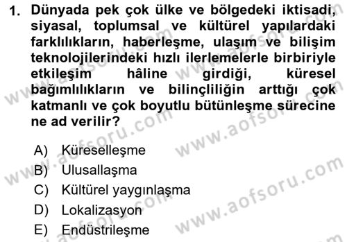 Uluslararası Kamu Maliyesi Dersi 2024 - 2025 Yılı (Vize) Ara Sınav Soruları 1. Soru