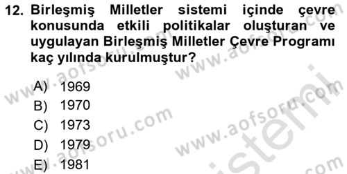 Uluslararası Kamu Maliyesi Dersi 2024 - 2025 Yılı (Vize) Ara Sınav Soruları 12. Soru