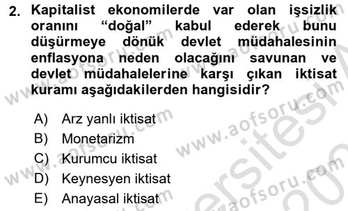 Uluslararası Kamu Maliyesi Dersi 2024 - 2025 Yılı (Vize) Ara Sınav Soruları 2. Soru