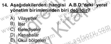 Mahalli İdareler Maliyesi Dersi 2012 - 2013 Yılı (Vize) Ara Sınav Soruları 14. Soru