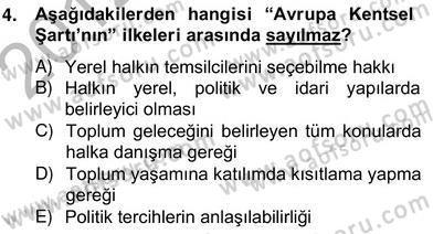 Mahalli İdareler Maliyesi Dersi 2012 - 2013 Yılı (Vize) Ara Sınav Soruları 4. Soru