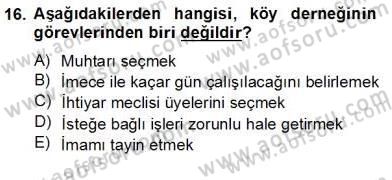 Mahalli İdareler Maliyesi Dersi 2012 - 2013 Yılı (Final) Dönem Sonu Sınav Soruları 16. Soru