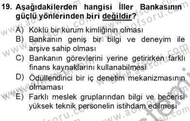 Mahalli İdareler Maliyesi Dersi 2012 - 2013 Yılı (Final) Dönem Sonu Sınav Soruları 19. Soru