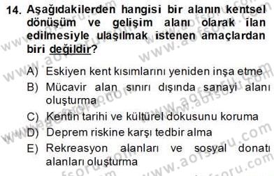 Mahalli İdareler Maliyesi Dersi 2013 - 2014 Yılı (Final) Dönem Sonu Sınav Soruları 14. Soru