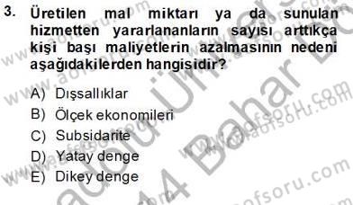 Mahalli İdareler Maliyesi Dersi 2013 - 2014 Yılı (Final) Dönem Sonu Sınav Soruları 3. Soru