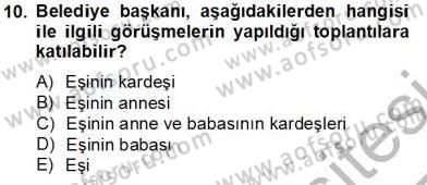 Mahalli İdareler Maliyesi Dersi 2013 - 2014 Yılı Tek Ders Sınav Soruları 10. Soru
