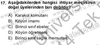 Mahalli İdareler Maliyesi Dersi 2013 - 2014 Yılı Tek Ders Sınav Soruları 17. Soru